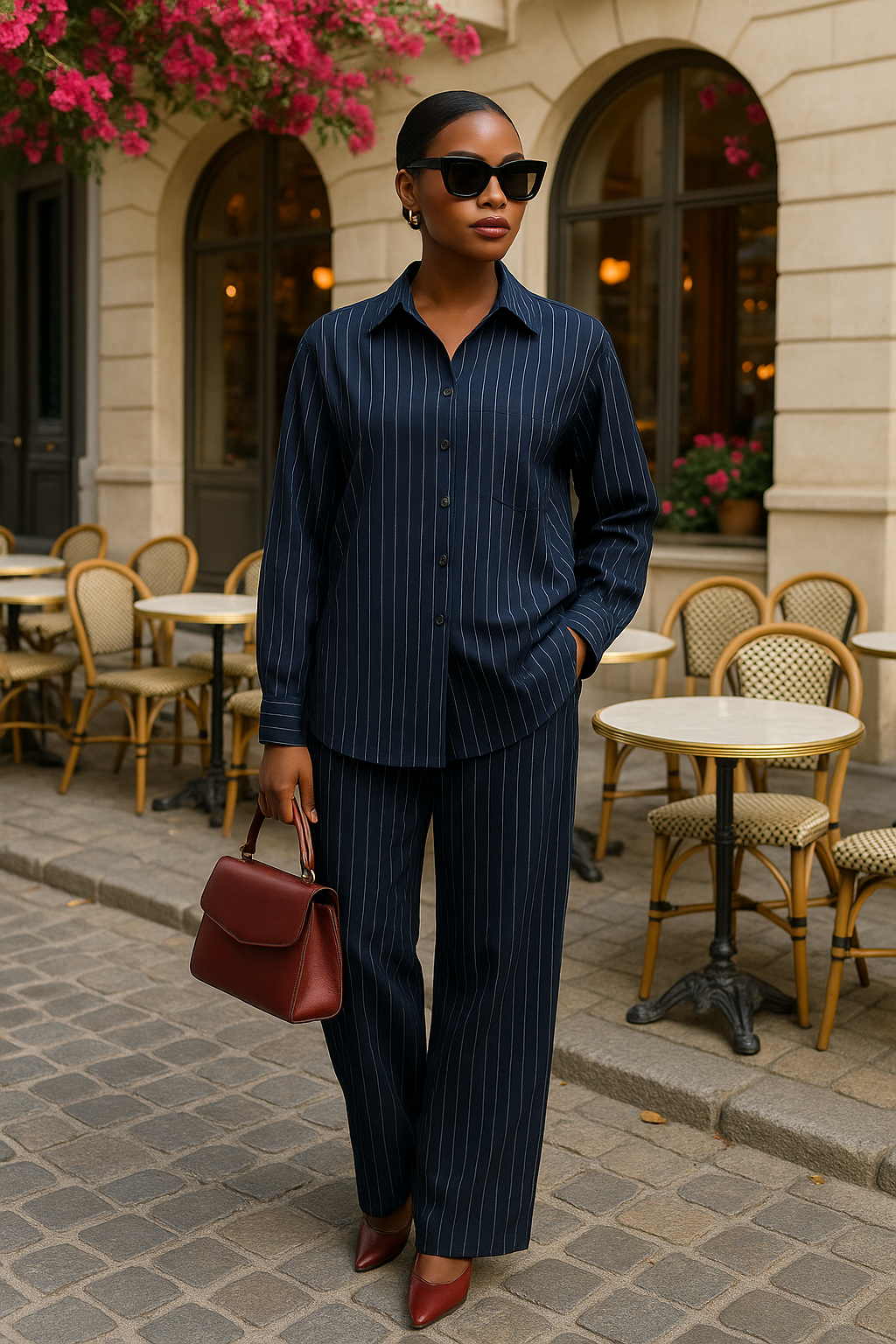 Navy Elegance Two-Piece Set