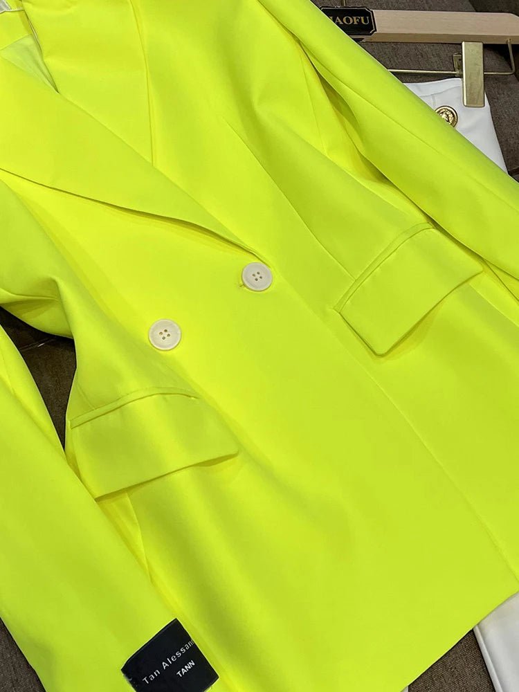 Fluorescent Double-Breasted Blazer